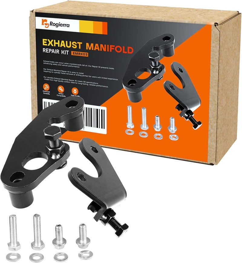 Rogierra Exhaust Manifold Repair Kit Car Exhaust Manifold Bolt Repair Kit Compatible with Newer GM Trucks & SUVs with a 4.8L 5.3L 6.0L or 6.2L 1999-2013 Engine - Image 1